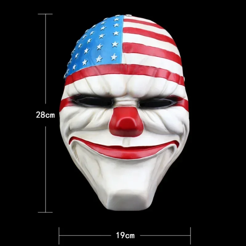 Новый 2025 Steam Game Pay Day 2 ПВХ Маска Косплей Страшный Клоун Даллас Волк Граффити Шлем
