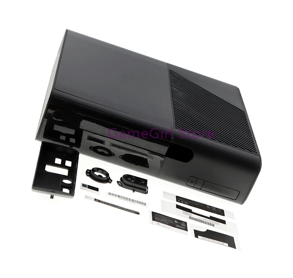 Фото 1 комплект для XBOX 360 Slim, полный комплект, черный корпус, защитный чехол с винтами для консоли XBOX360 E №5