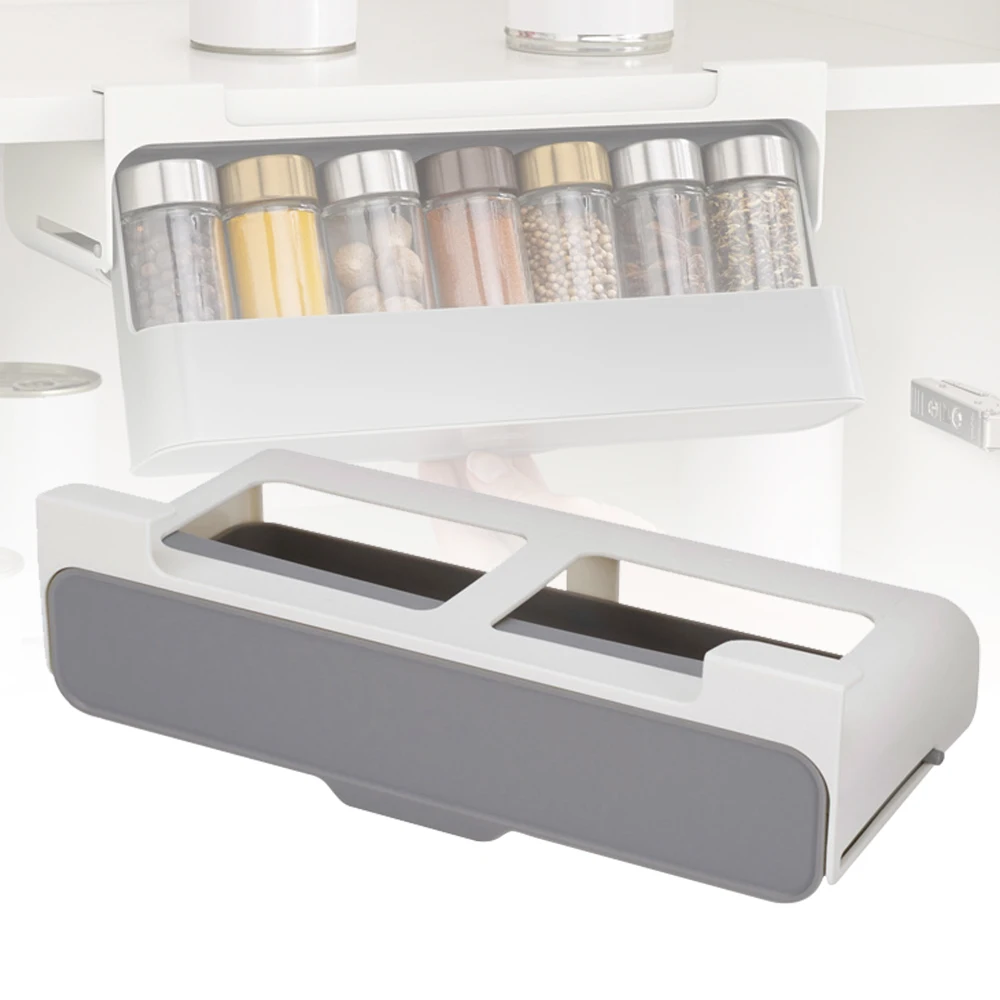 

Самоклеящаяся полка для хранения бутылок для специй, органайзер для специй, настенный кухонный органайзер для хранения, контейнер под полкой