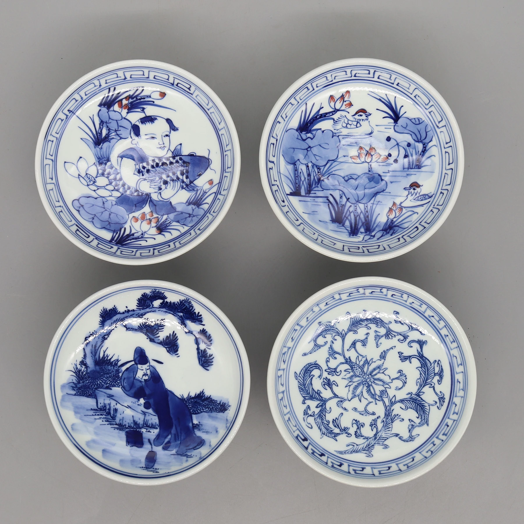 

High Legged Plate, Hand Painted Ceramics, Blue and White, Home Decoration
