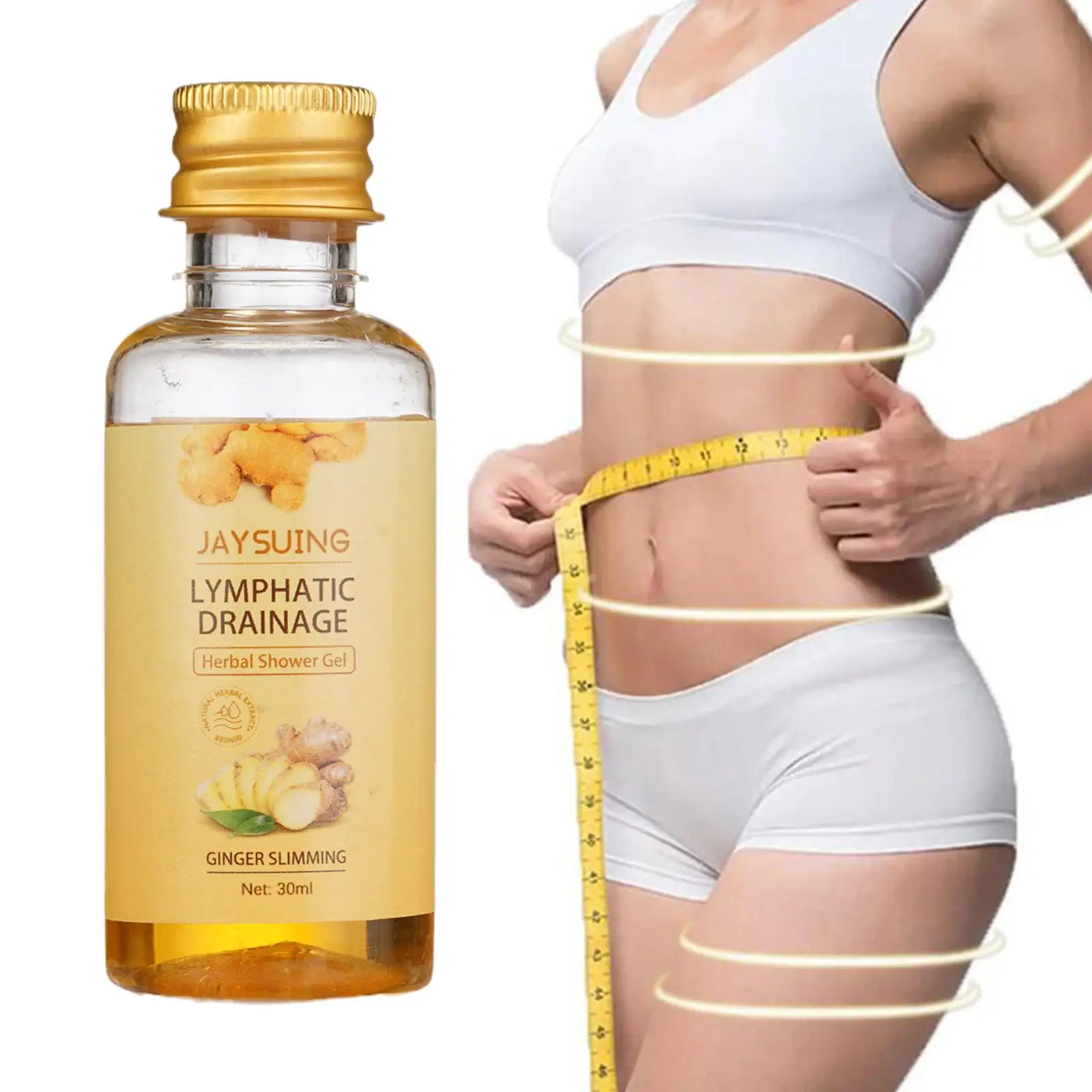 

1pcs 30ml Ginger Slimming Losing Weight Cellulite Remover Lymphatic Drainage Herbal Shower Gel Beauty Health Firm Body Care