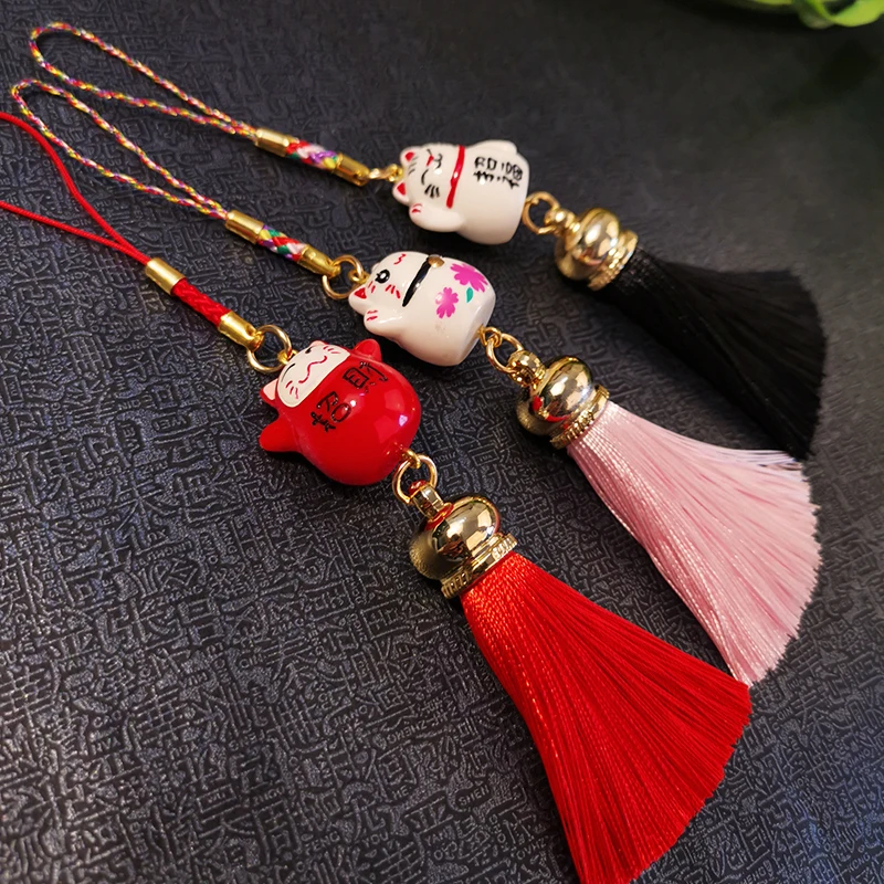 

Cat Antique Pendant Short Pendant Anti-lost Pendant key lanyard Mobile Phone Lanyard Retro Tassel Pendant Couple Models Lucky