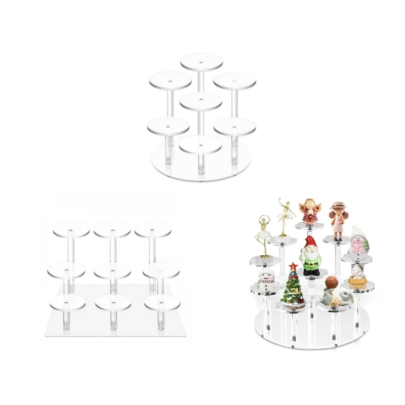 

Acrylic Transparent Multilayer Round Jewelry Rings Display Stand Cake Dessert Display Stand Round Small Jewelry Bracket