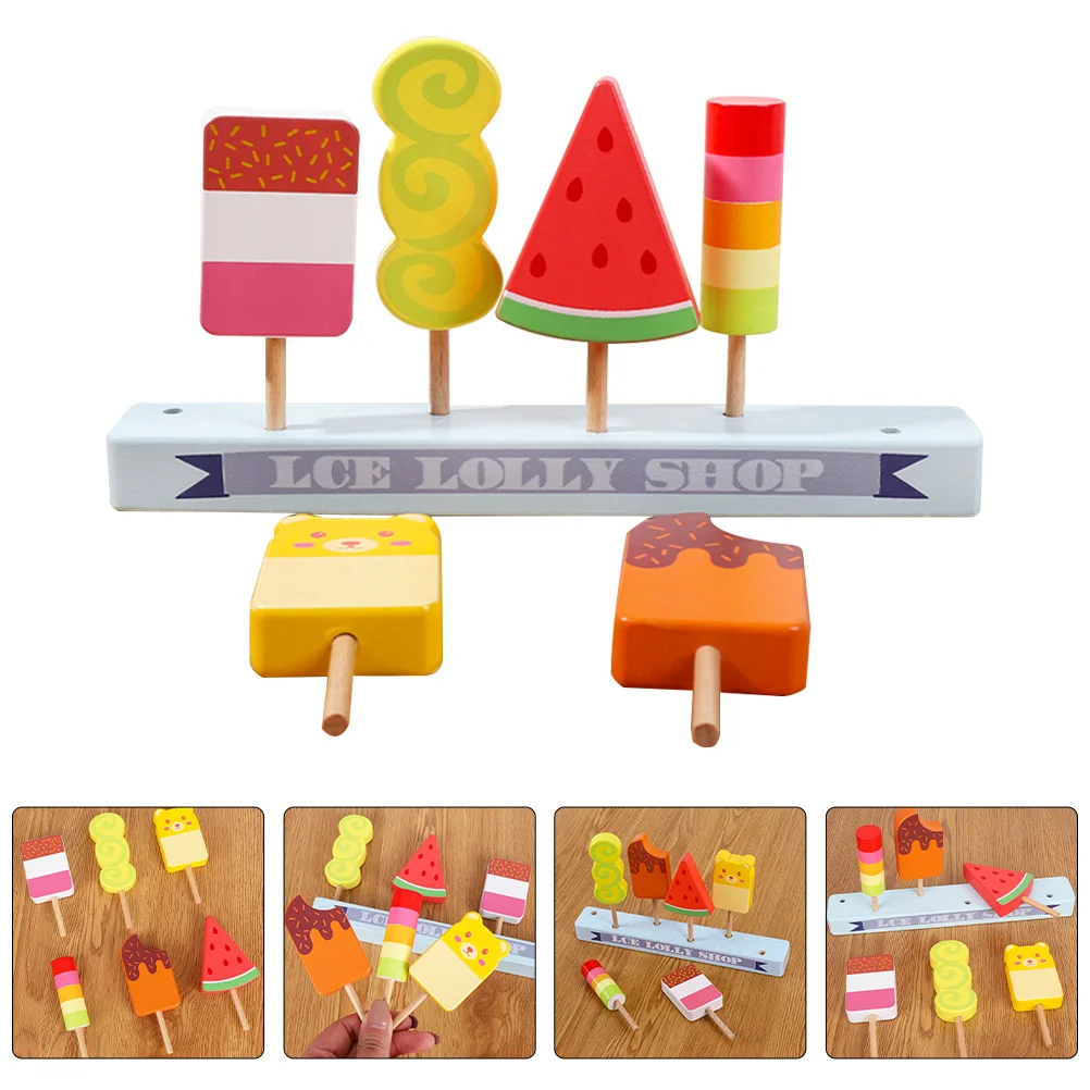 

Ice Cream Toys Toy Artificialwooden Model Kids Playprops Fake Pretend Photo Playset Party Shop Simulation Models Favor Cart