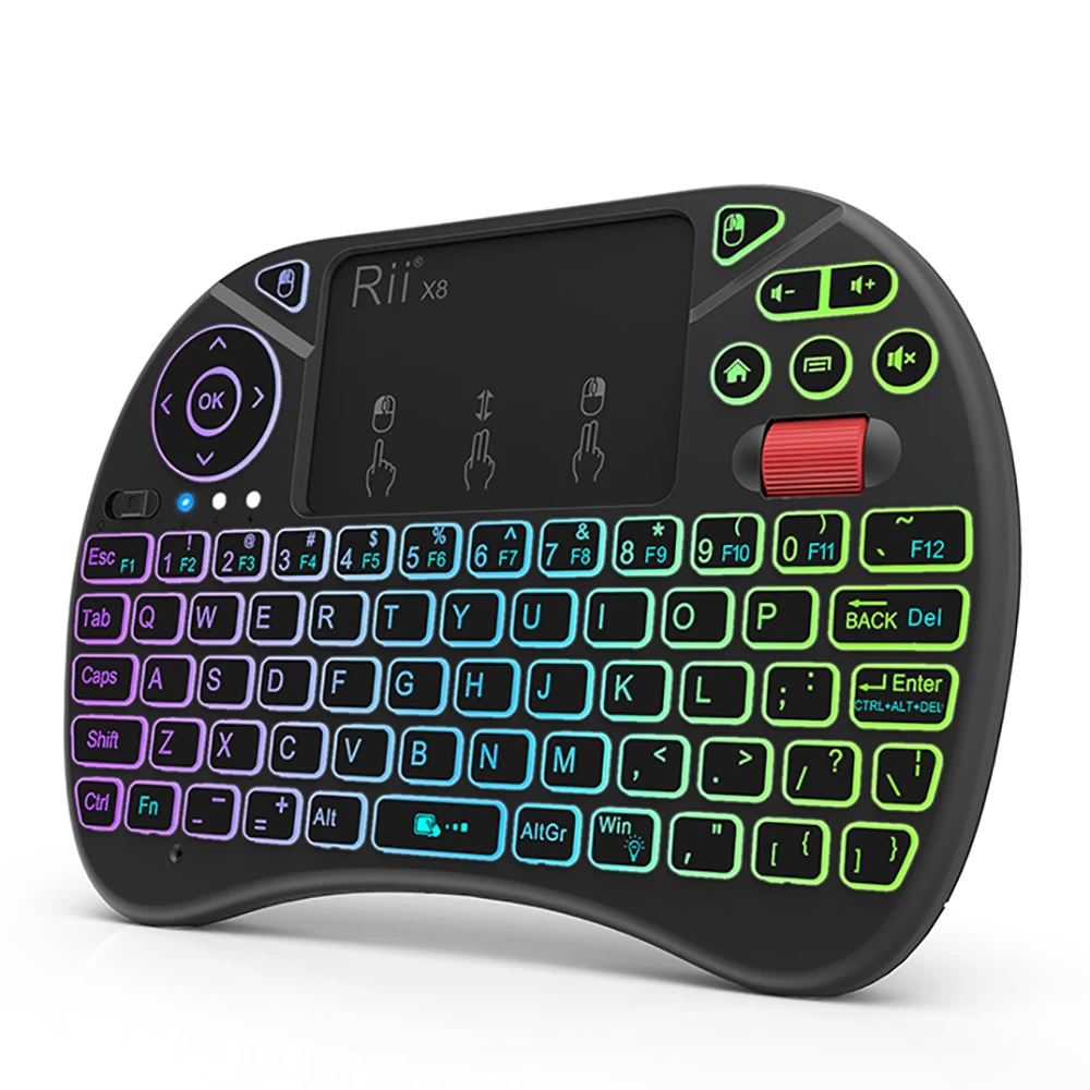 Rii X8 2.4ghz Wireless Keyboard With Touchpad Backlit For Pc/android Tv Box/ipad