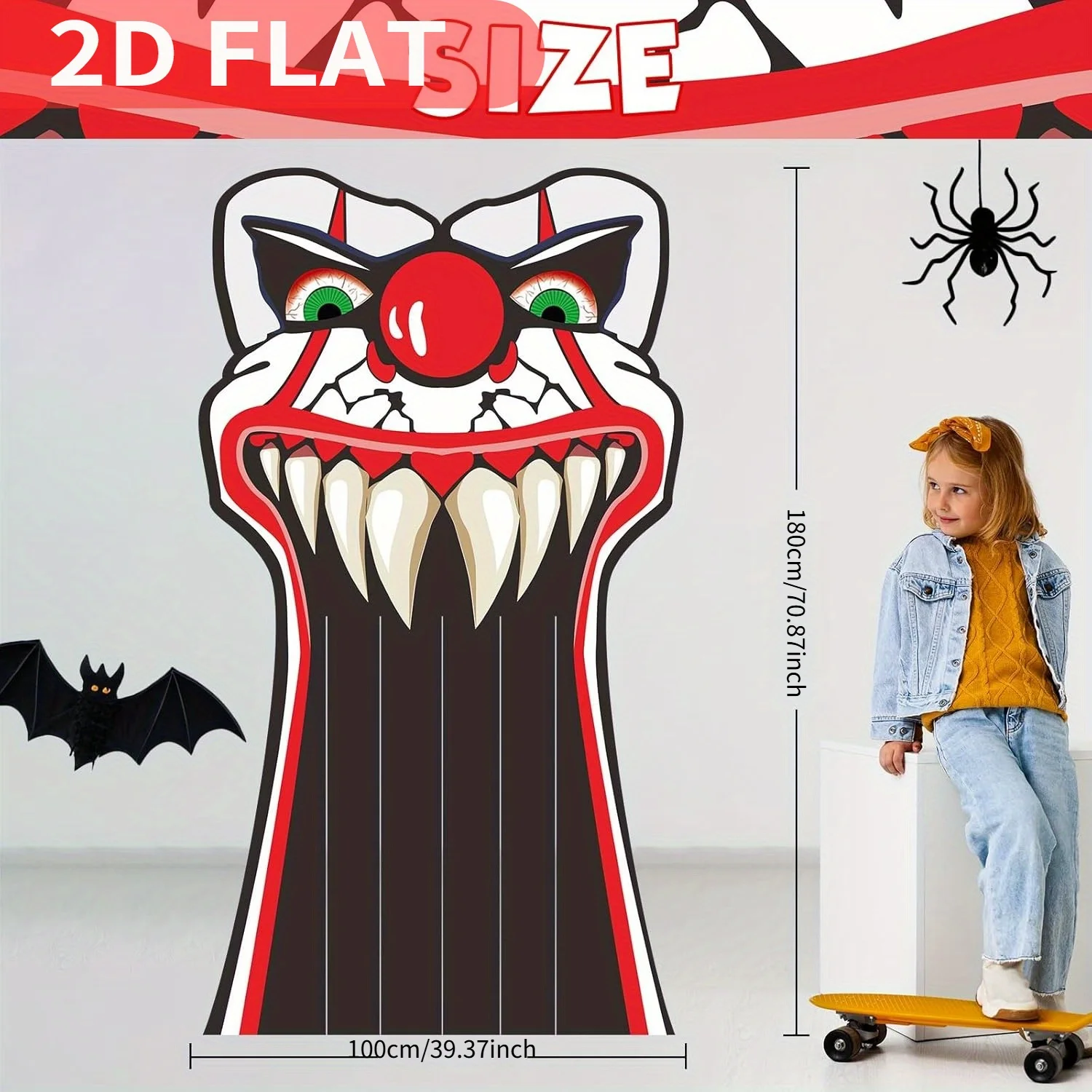 

2D Плоский Клоун Баннер для Хэллоуина 100x180 см