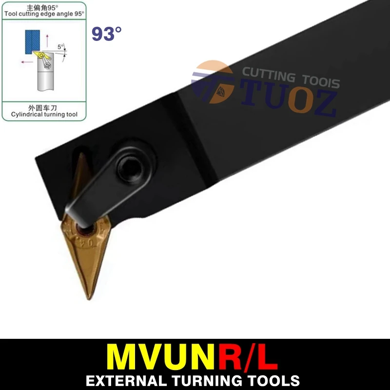 

TUOZ External Turning Tool MVUNL MVUNR 2020K16 MVUNL2020K16 MVUNR2020K16 20MM Turning Lathe Tool Holder for VNMG1604 Inserts