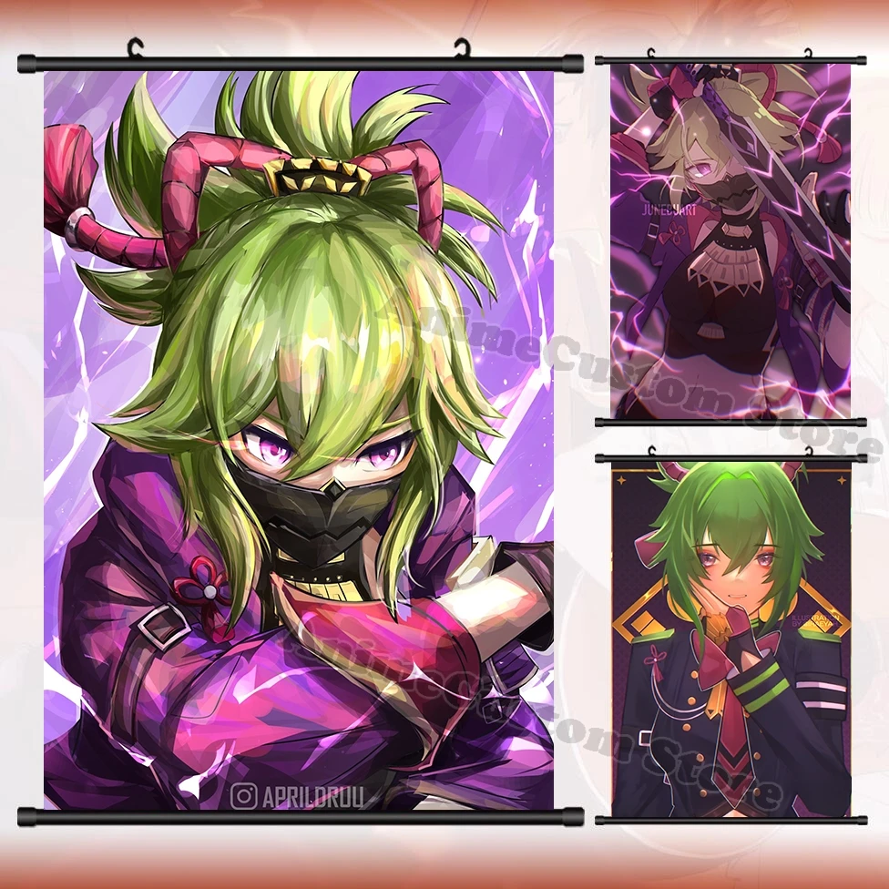 

Anime Genshin Impact Kuki Shinobu HD Wall Scroll Roll Painting Poster Hanging Picture Poster Home Decor Cosplay Art Gift