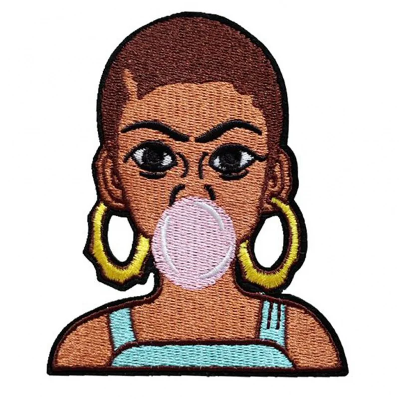 Черный женский значок с вышивкой, вышитые нашивки, вышивка с помощью утюга на буквах, аппликации для детской одежды, черные петли