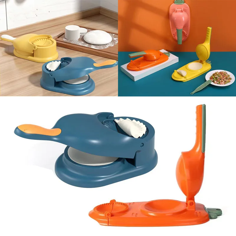 

2 в 1 устройство для изготовления теста для пельменей, ручная прижимная пресс-форма для пельменей, инструмент для выпечки Jiaozi