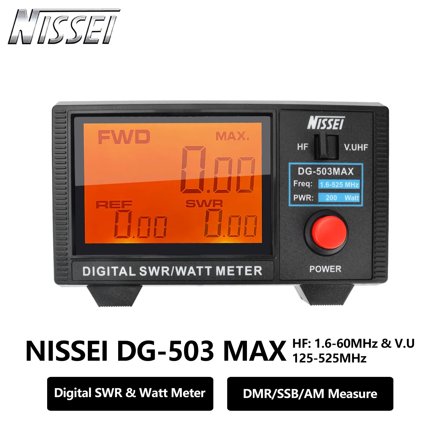 Фото NISSEI DG-503MAX DMR/SSB/AM HF 1,6-60 МГц и V.UHF125-525 МГц 200 Вт Walkie Talkie Цифровой КСВ Ваттметр DG-503 MAX №1
