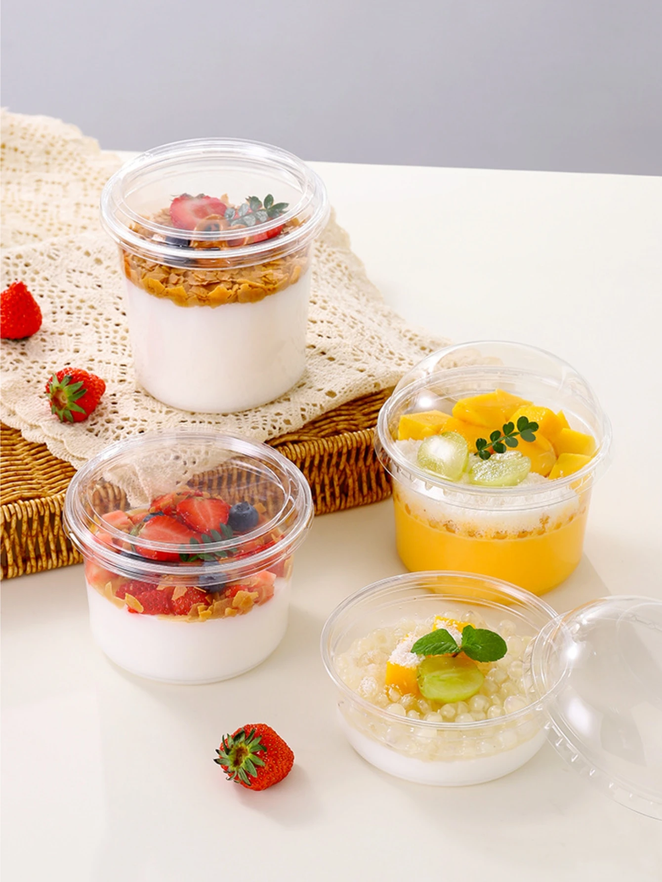 Одноразовая прозрачная пластиковая коробка для пирога десерта торта бумажный