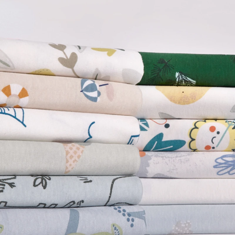 

High Quality Pure Cotton Knitted Fabric for DIY Sewing Patchwork Handmade Baby Clothes Hats Bedding Sheets Pajamas Pillowcases