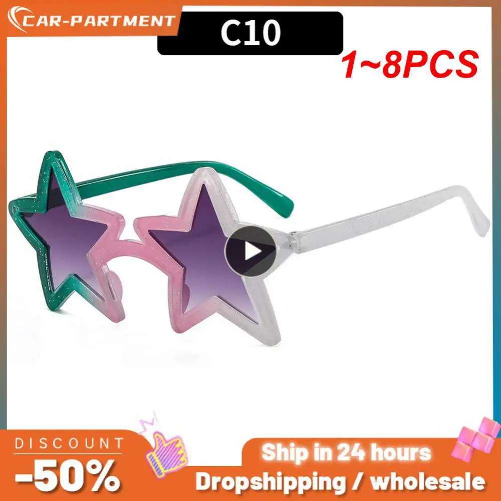 

УНИКАЛЬНЫЕ Солнцезащитные очки в форме звезды, 1-8 шт., блестящие солнцезащитные очки, Винтажные Солнцезащитные очки с пентаграммой для женщин, летние пляжные очки