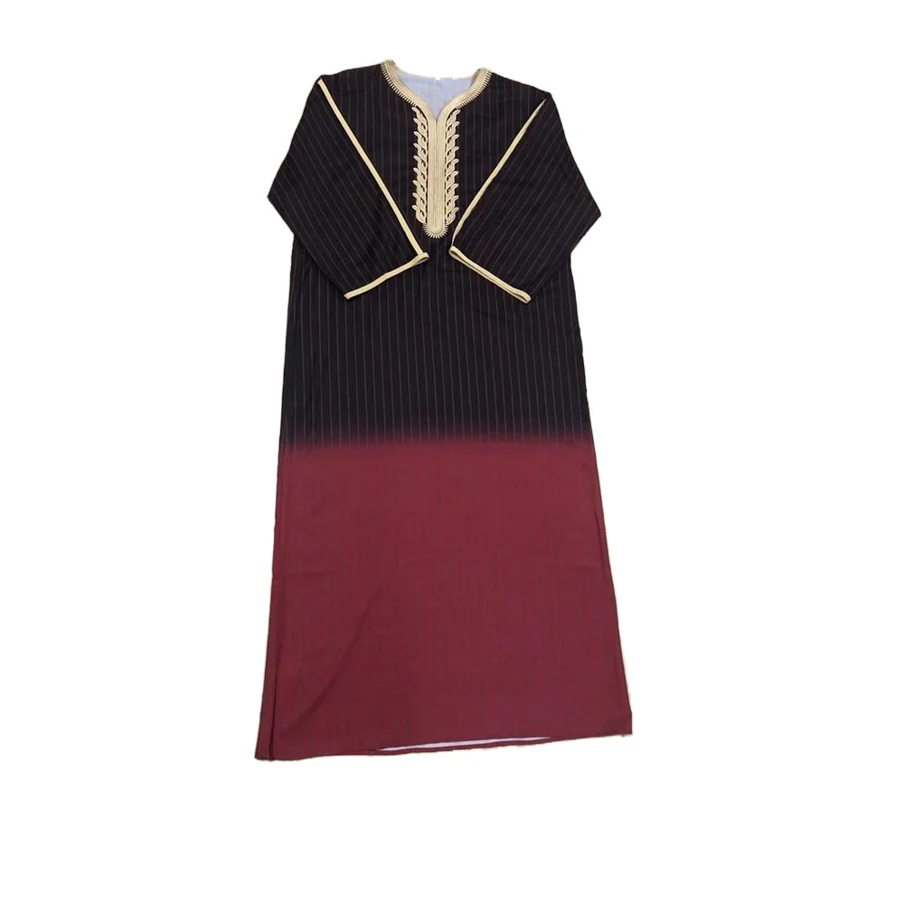 New Muslim Men Simple Robe Middle East Dubai Islamic Clothing Prayer Robe For Muslim Men Islamic Prayer Jubba Red Thobe 2022