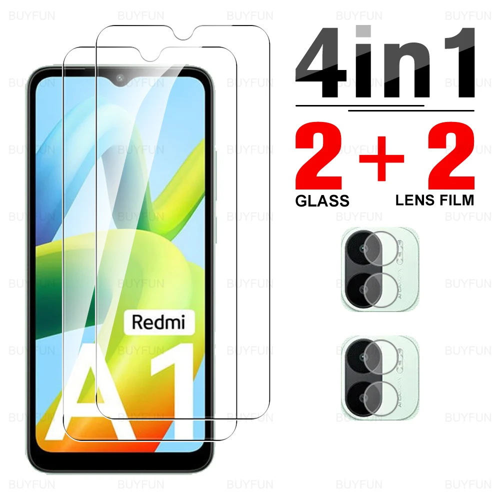 

Закаленное стекло 4 в 1 HD для Redmi A1, 4G, защита экрана от царапин для Xiaomi Xaomi Redmi A1, 6,52 дюймовая пленка для объектива камеры