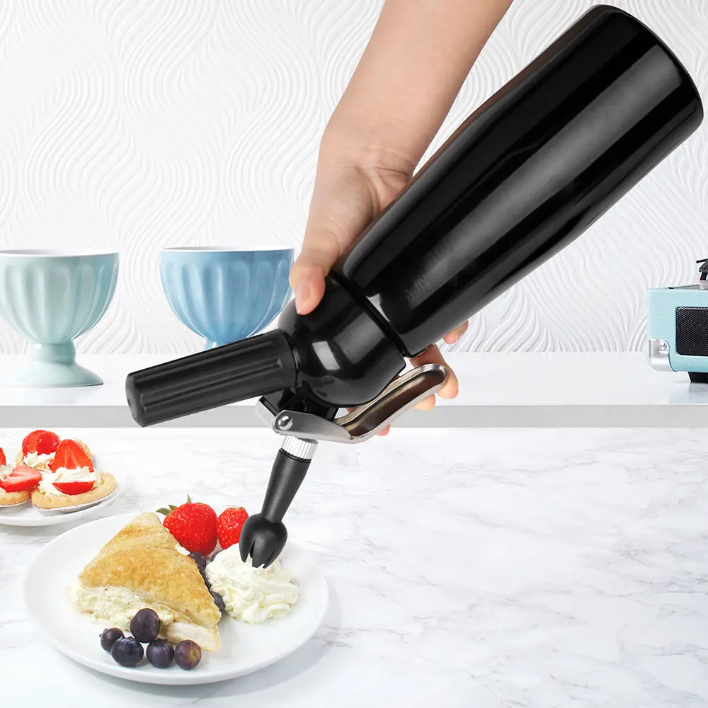 

Cream Whipper Whipped Cream Dispenser Dessert Coffee Foam Whip Cream Chargers With 4x Nozzle/ 1x Brush Cake Tools