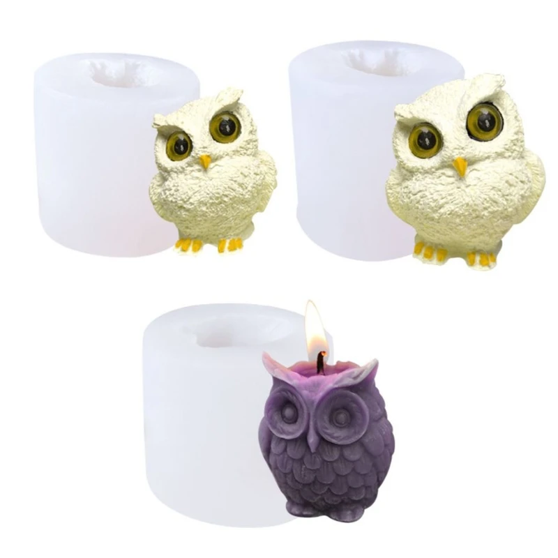 

3D DIY Silicone Owl Mold Candle Mould Cartoon Soap Molds Cookie Plaster Craft Chocolate Baking Tool Kitchen Accessories G99A