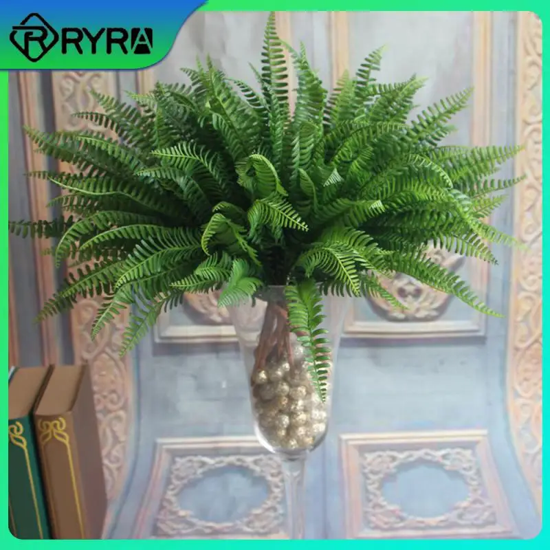 

Dropshipping 1PC Green Artificial Fern Bouquet Leather Silk Plants Fake Persian Leaves Foliage Home Wedding Decoration Hot Sales
