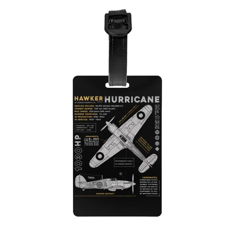 

Spitfire Hawker Hurricane Luggage Tags for Suitcases Fashion Fighter Plane WW2 War Aircraft Airplane Baggage Tags Cover ID Label