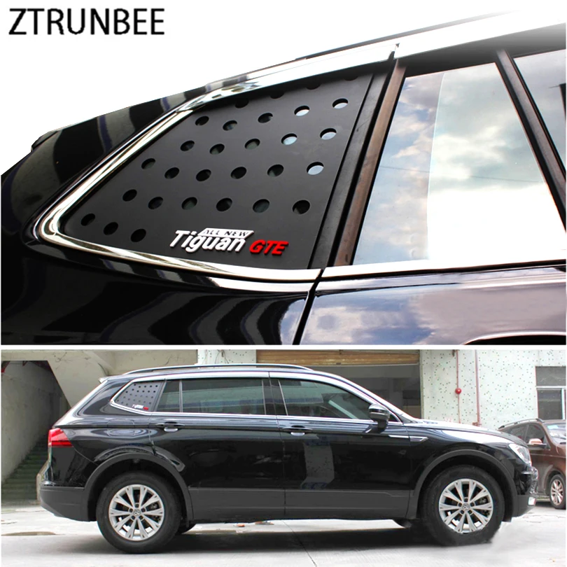 

Rear C Pillar Window Glass Triangle Holes Cover Trim Mask Plate Molding Styling Accessory for Volkswagen Tiguan 2017-2020 2021