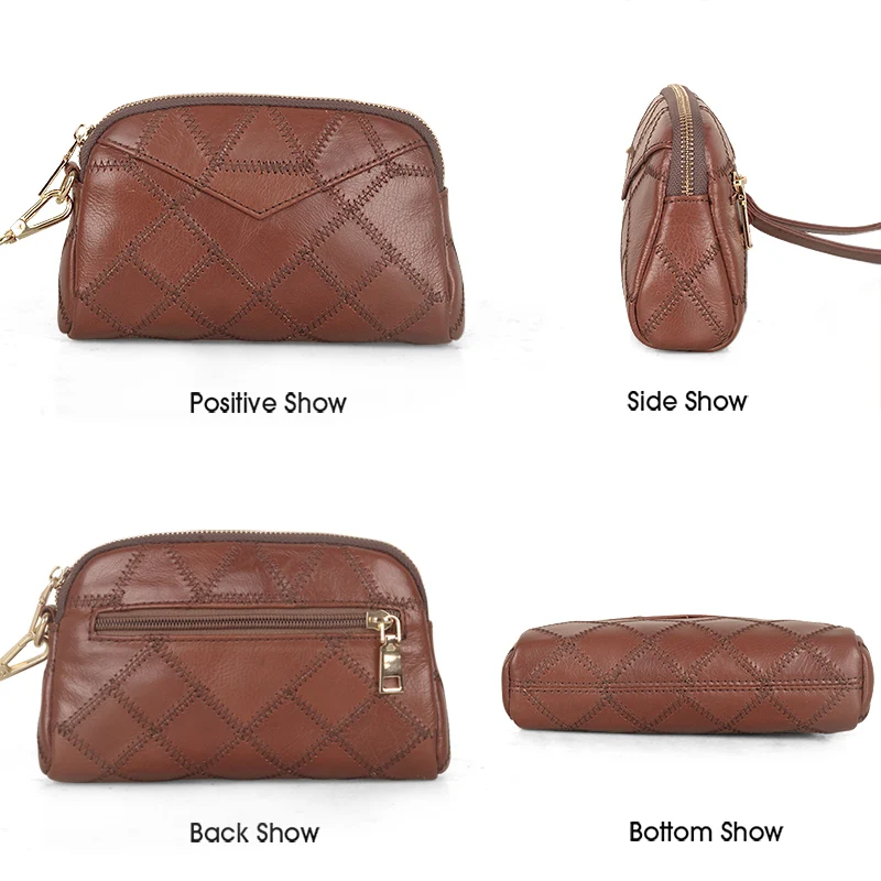 Leather Wallet for Women Retro Fashion Ladies Clutch High Quality Cowhide Women Bags