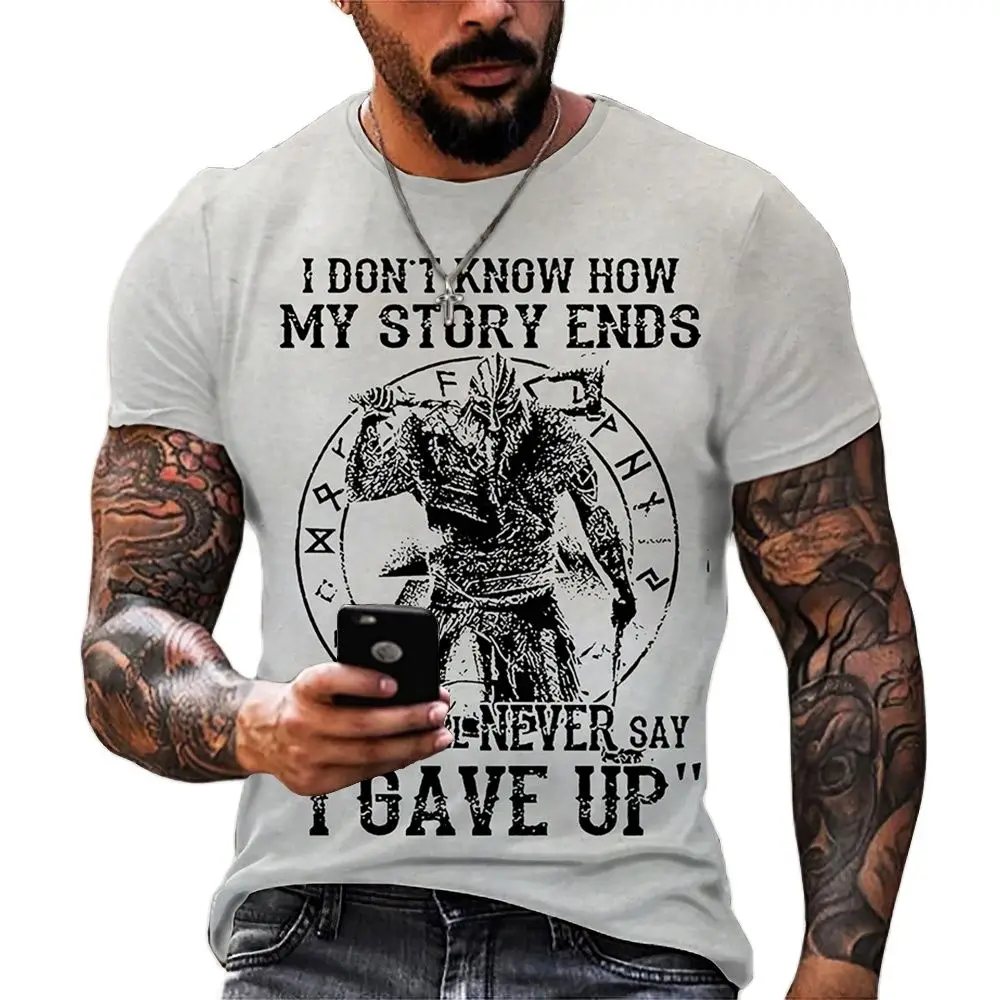 

Summer Vintage Men's T-shirt 3d Printed Letter Pattern Short Sleeved Tops Old Man Clothing Oversized T-shirt Harajuku Streetwear
