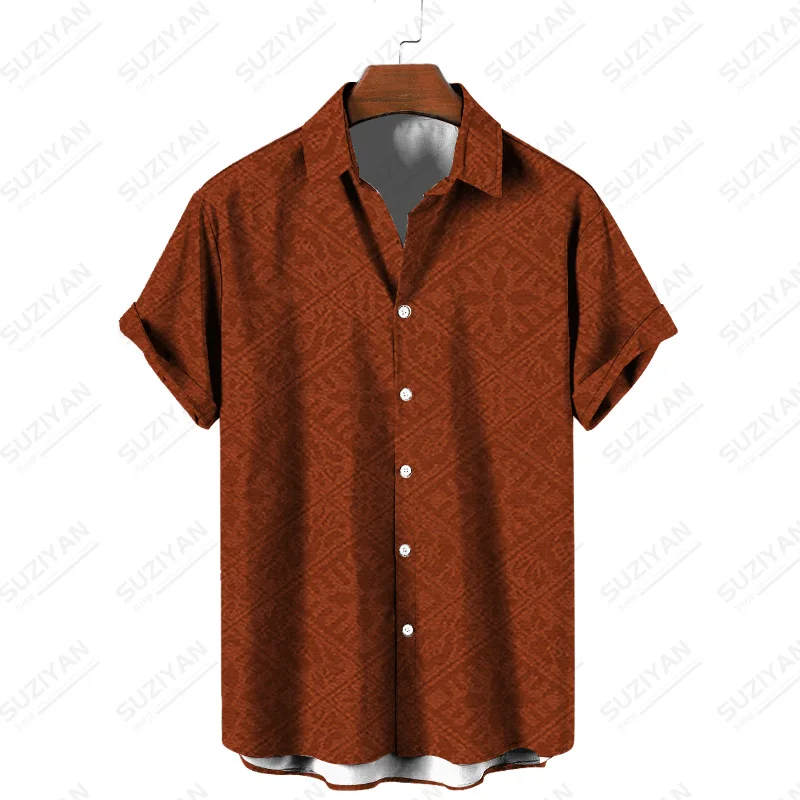 Мужская рубашка с коротким рукавом и воротником на пуговицах в британском стиле |