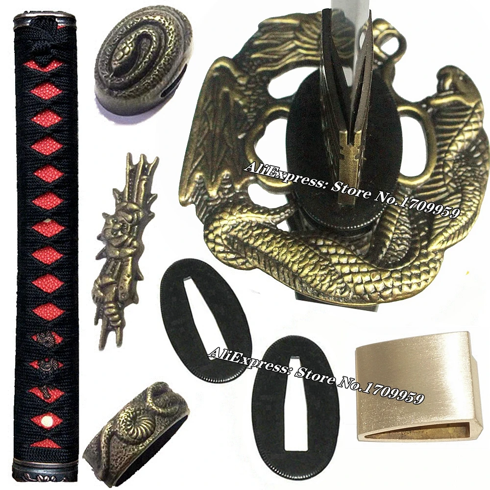 Японский меч Dragon/Snake защитная накладка для Катаны/вакидзаси/Танто Набор Фитингов