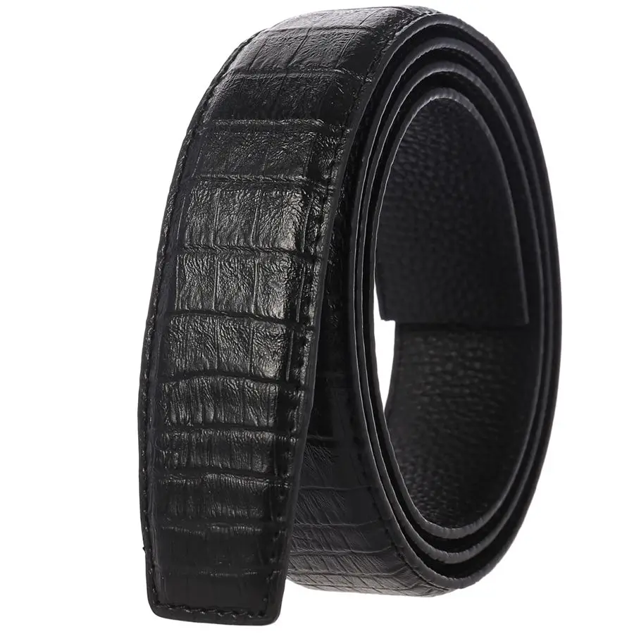 Cow Leather Belt for Men Automatic Buckle Men Genuine Leather Belt No Buckle Belt Width:3.5cm Length:110-125cm