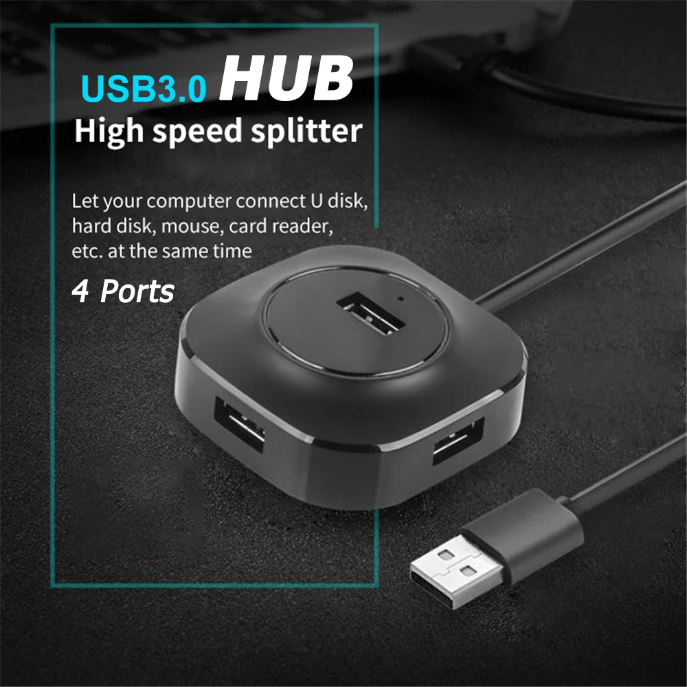 

Разветвитель USB 3,0 для компьютера, 4 порта USB 2,0