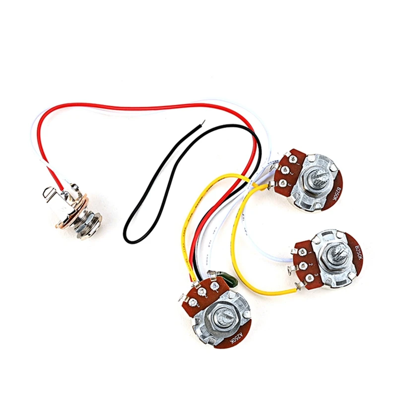 Гитарный жгут проводов Prewired Kit 250K 18Mm Pots Разъем 2V1T для деталей электрогитары