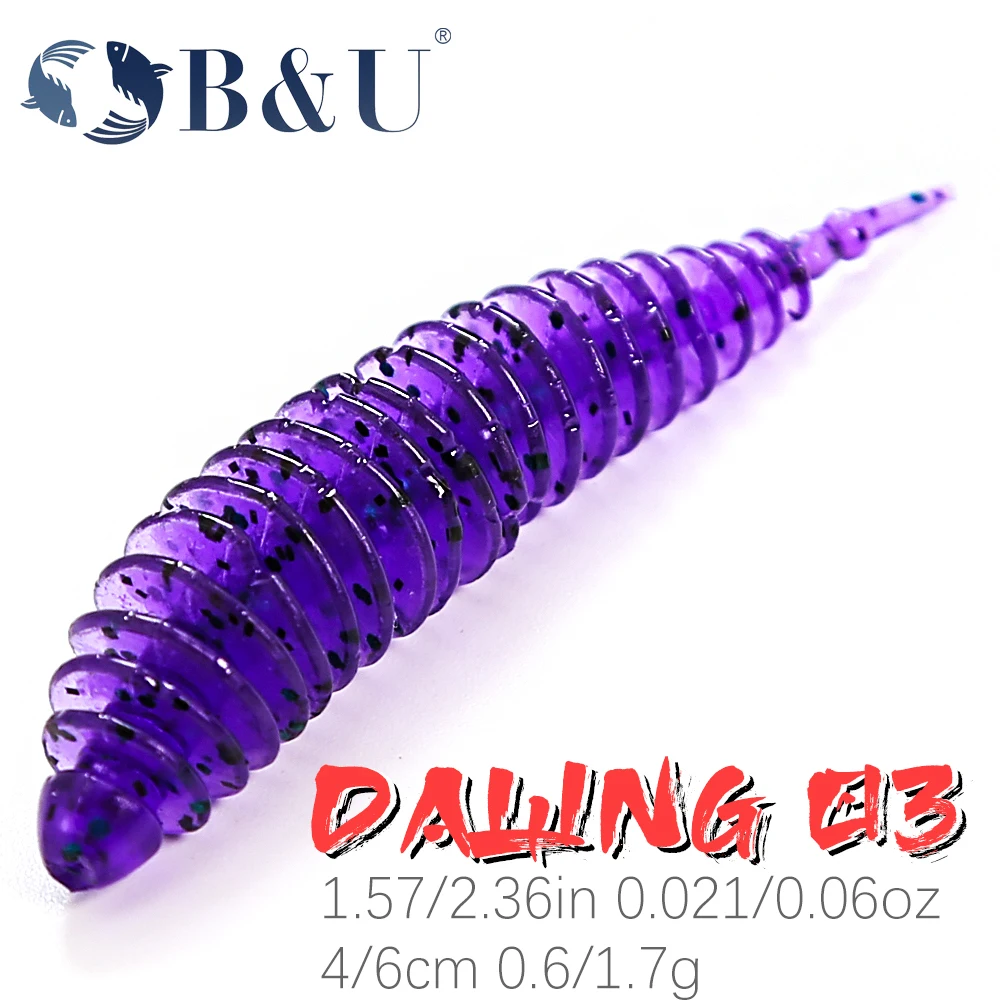 B&U 40mm 60mm Fishing Lure Soft Lures Shad Silicone Baits Trout Worm Wobblers Swimbait Artificial Leurre Souple Softbait