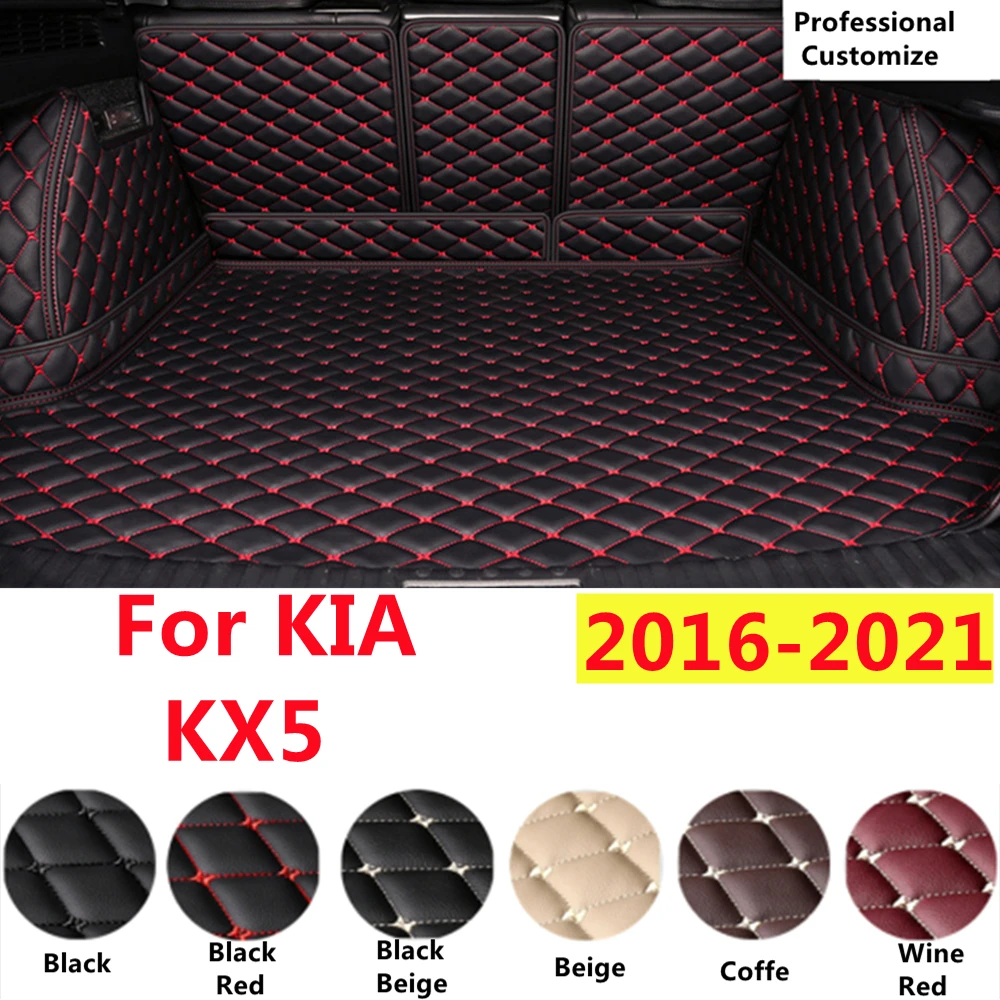 

SJ Full Set Custom Fit For KIA KX5 2016-17-2021 XPE Leather Waterproof Car Trunk Mat Tail Boot Tray Liner Cargo Rear Pad Cover