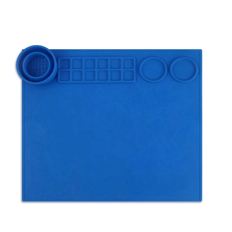 

1 Pcs Silicone Craft Mat Painting Sheet Non-Stick Heat Resistant Silicone Painting Sheet With Folding Cup Paint Holder