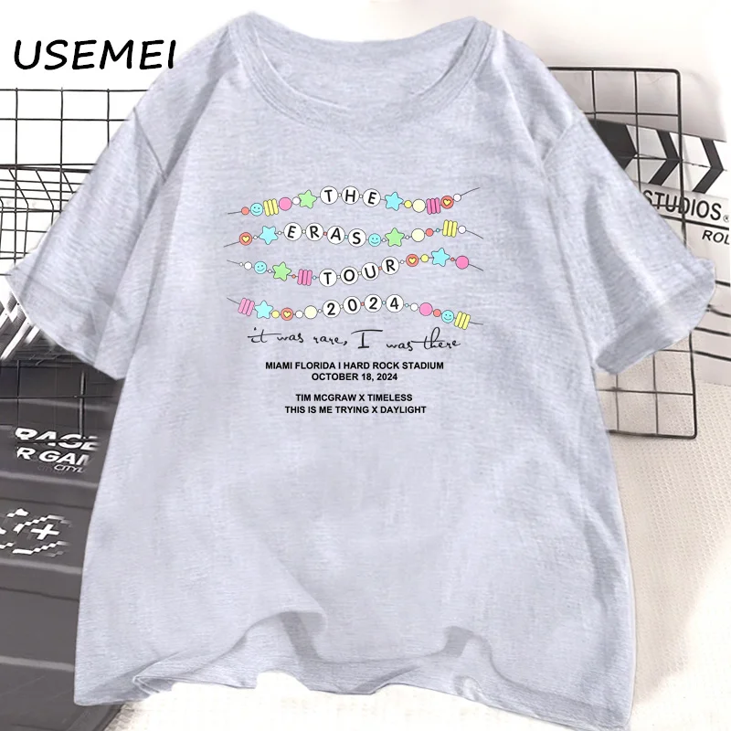 Era Tour It Was Rare I There T-shirt Women's Casual Concert Heart Hands T Shirt Cotton Short Sleeve Woman Clothes Tops