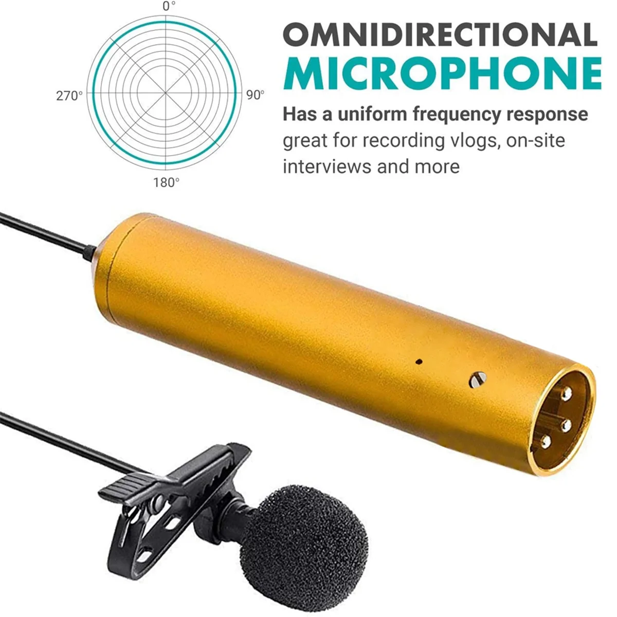 GAM-LV6 кардиоидный всенаправленный конденсаторный микрофон XLR с зажимом на отворот