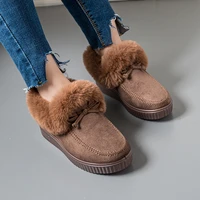 womens loafers warm moccasins flat shoes plush ladies causal non slip woman flock comfortable flats female fashion new