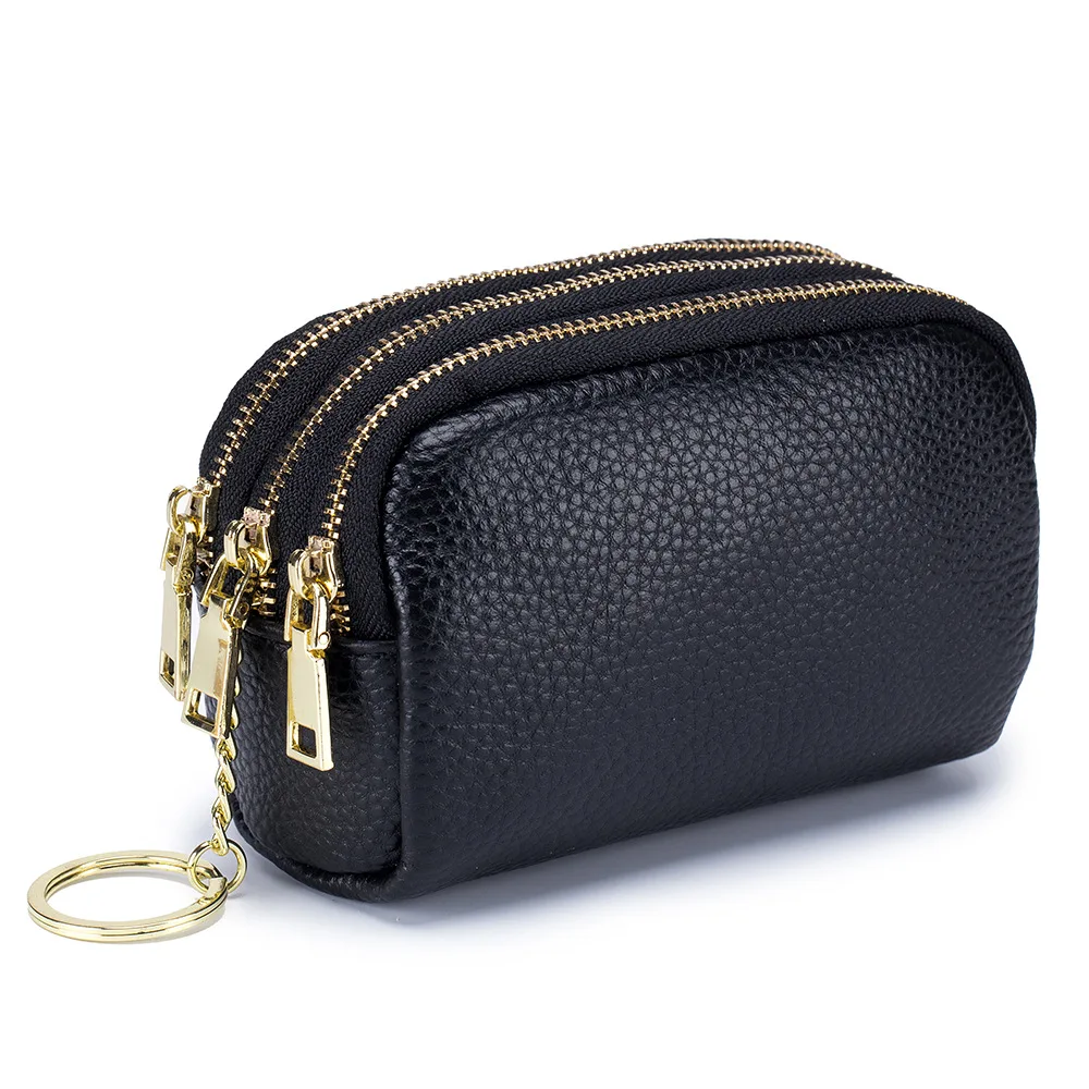 New Creative Purse Vintage Mini Pouch Clutch Wallet Key  Pendant Cute Genuine Leather Zipper Chain Coin Bag