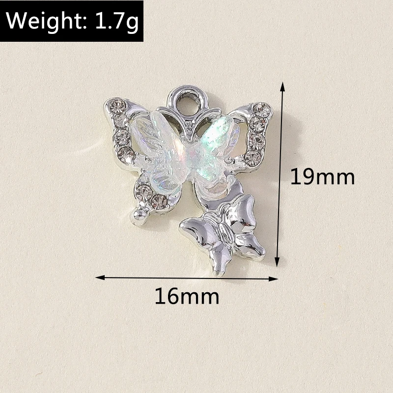 Leslie 10 шт. 16x19 мм блестящие хрустальные подвески-бабочки подвески для изготовления