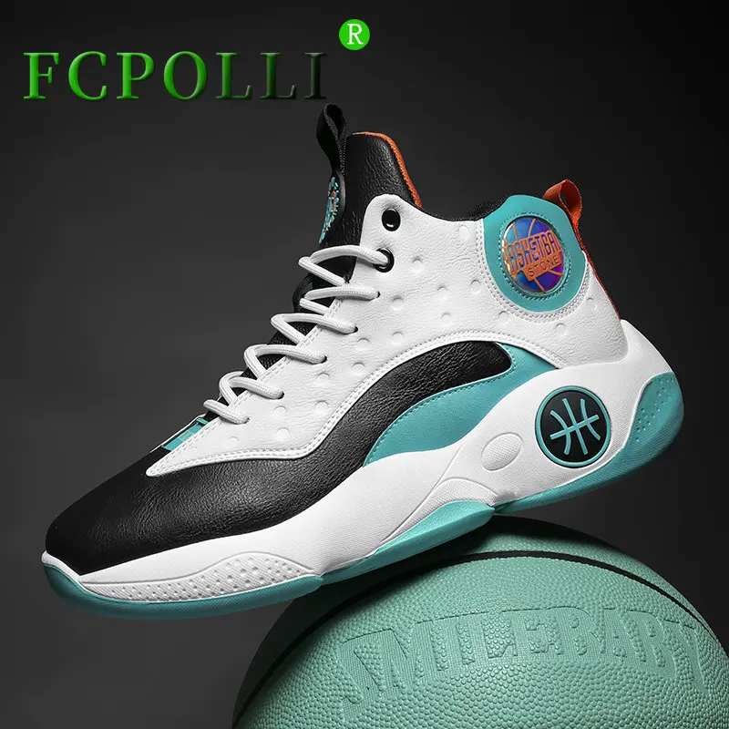 

New Cool Basketball Shoes Boy High Top Male Designer Sneakers Outdoor Basketball Trainers Boy Pu Leather Basketball Shoes Men