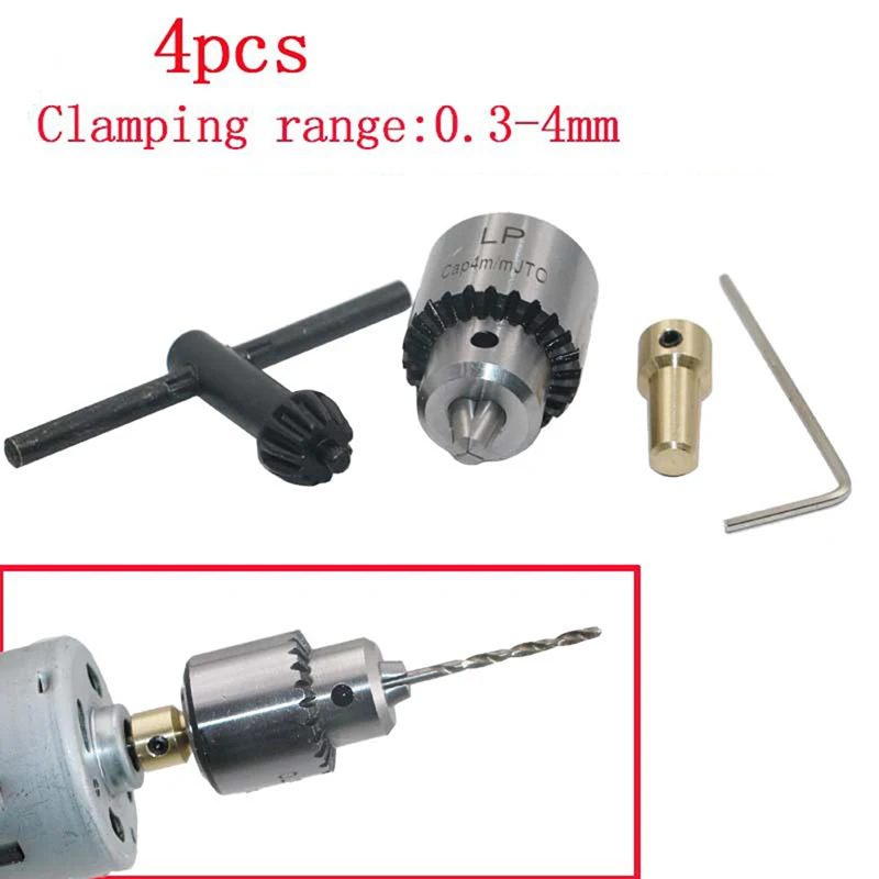 

Electric Drill Chuck Clamping Range 0.3-4mm Taper Mounted Quick Change Chuck Keyless 3.17mm Shaft for Micro Motor Drill