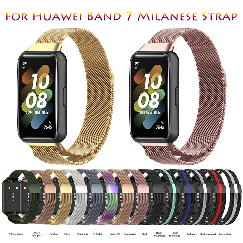 

Milan Magnetic Loop Strap for Huawei Band 7 Smart Wristband Replacement Stainless Metal Strap Belt Metal Wrist Strap Accessories