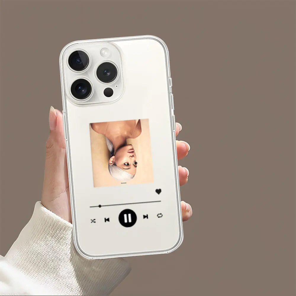 Чехол для телефона iPhone 11 12 13 14 15 16 Max Pro Plus прозрачный мягкий корпус Singer A-Ariana G-Grande