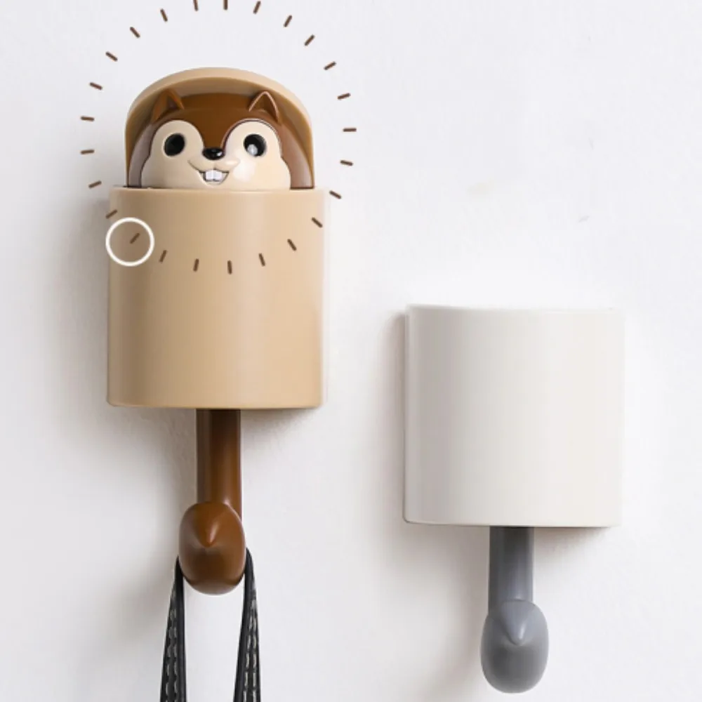 

Мультяшный крючок в виде белки, самоклеящееся бесшовное украшение для спальни, детской комнаты, зонта, полотенец, крышки, пальто, настенное украшение