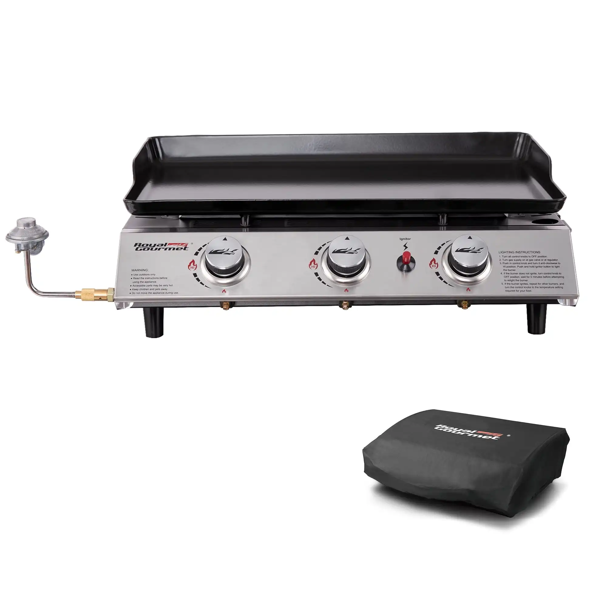 

PD1302 3-Burner 26,400-BTU Portable Gas Grill Griddle