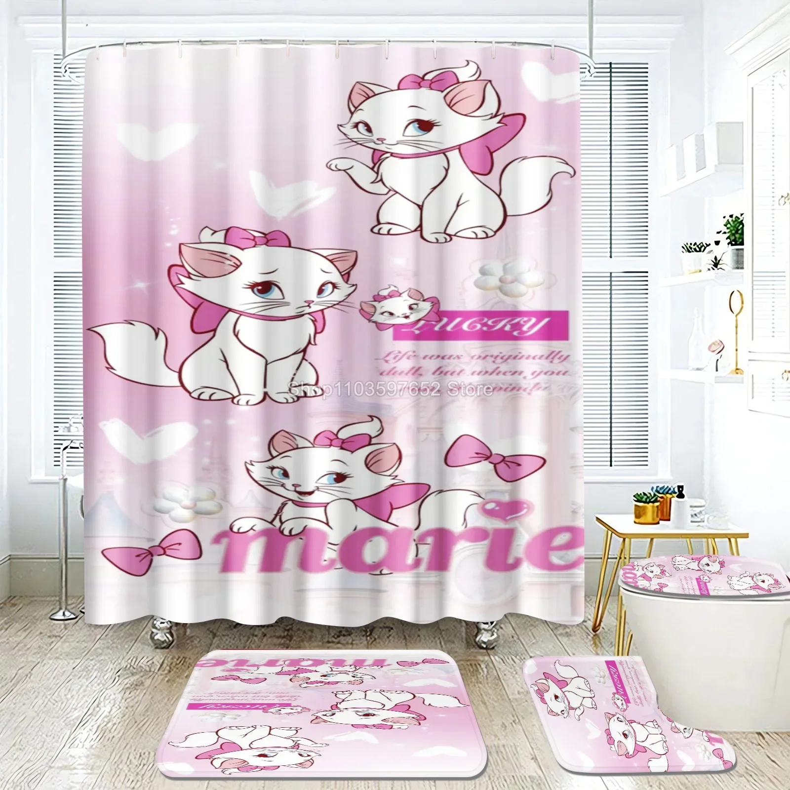 Аниме 3D печатные занавески для ванны и душа Sweet Marie украшение ванной комнаты