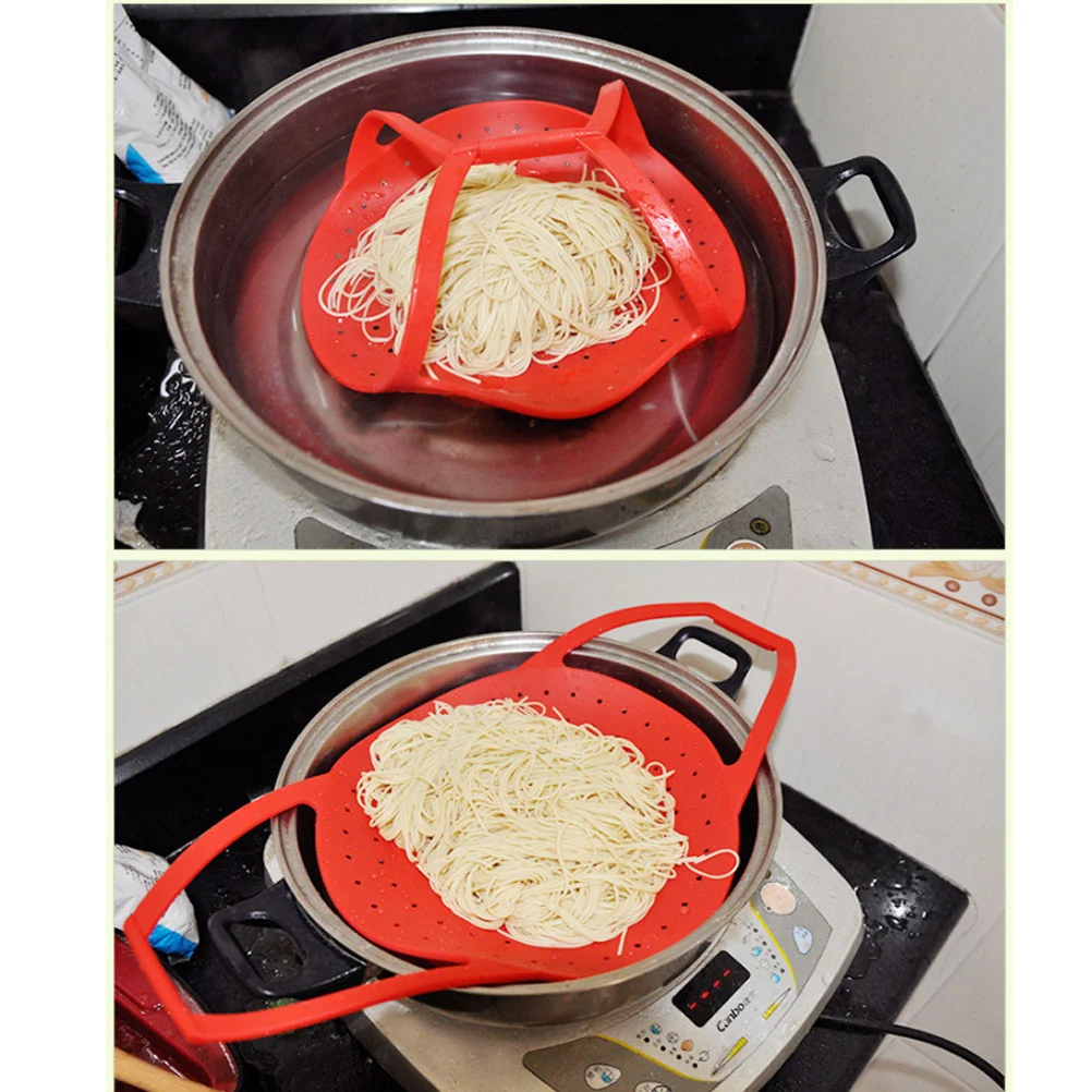 

Foldable Food Grade Silicone Meat Vegetable Noodles Sea Food Steming Basket Food Steamer Steaming Rack