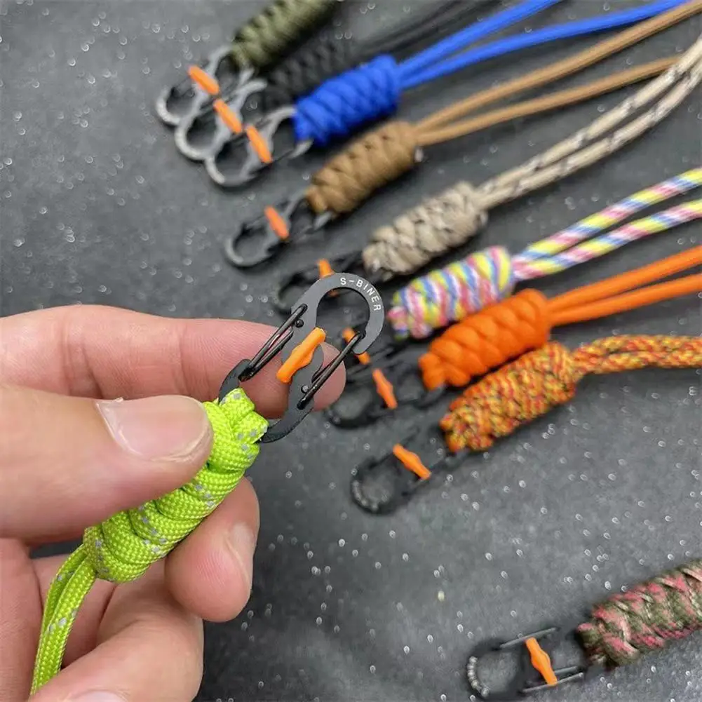 

Paracord Keychian With Metal Clips High Strength Anti-theft Outdoor Handwoven Lanyards Buckle Key Ring Neck Strap Wholesale