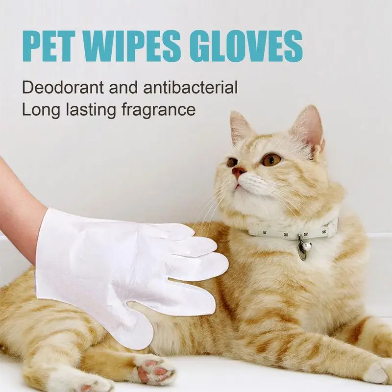 

Pet Cleaning Gloves Convenient Disposable Wipes For Pet No Washing Gloves For Cats And Dogs Bathing Grooming Easy Cleaning